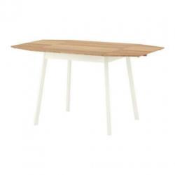 Dining table with foldable leaf