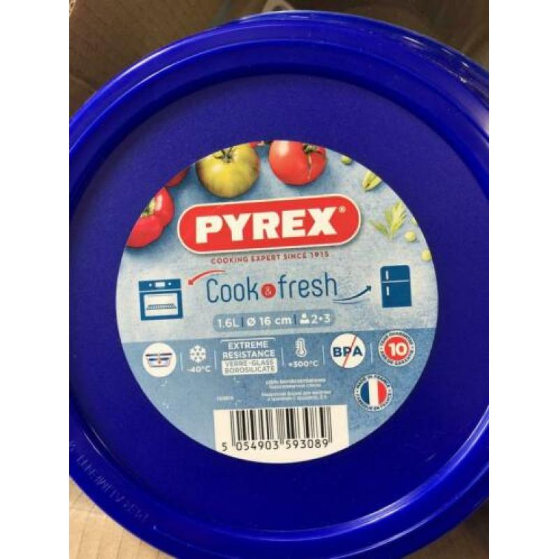 NIEUW! “Pyrex” Cook & Fresh 4 ronde schalen, 1.6l, €55,99