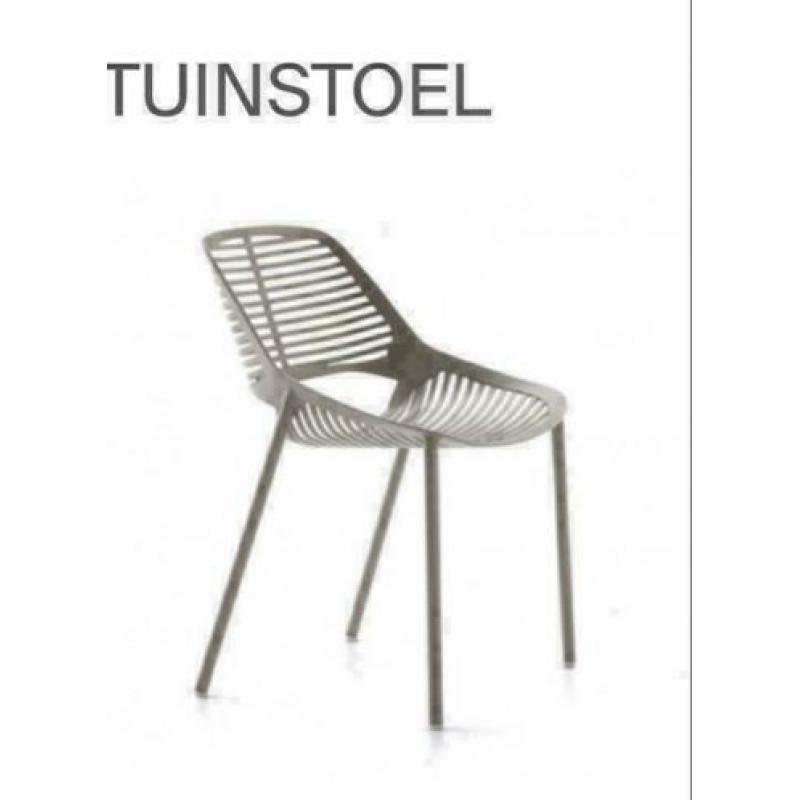 Fast niwa design tuinstoel taupe nieuw aluminium