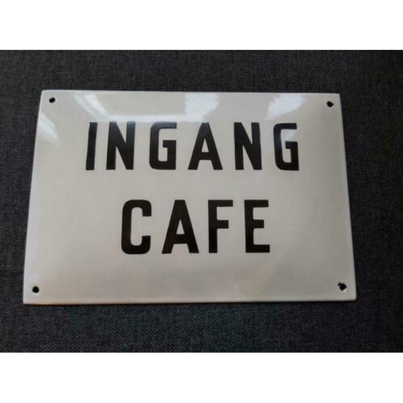 Ingang café emaille bord, 20×30 cm