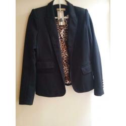 Osley blazer jasje zwart luipaardprint maat 42