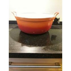 Vintage Grote braadpan Oranje doorsnee 40 cm!!!!