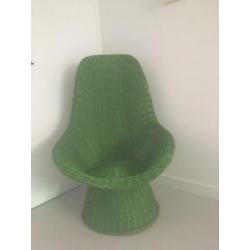 Groene stoel riet vintage retro