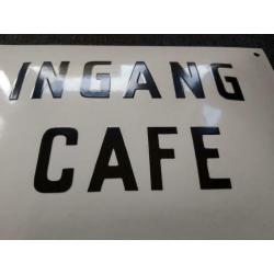 Ingang café emaille bord, 20×30 cm