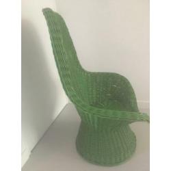 Groene stoel riet vintage retro