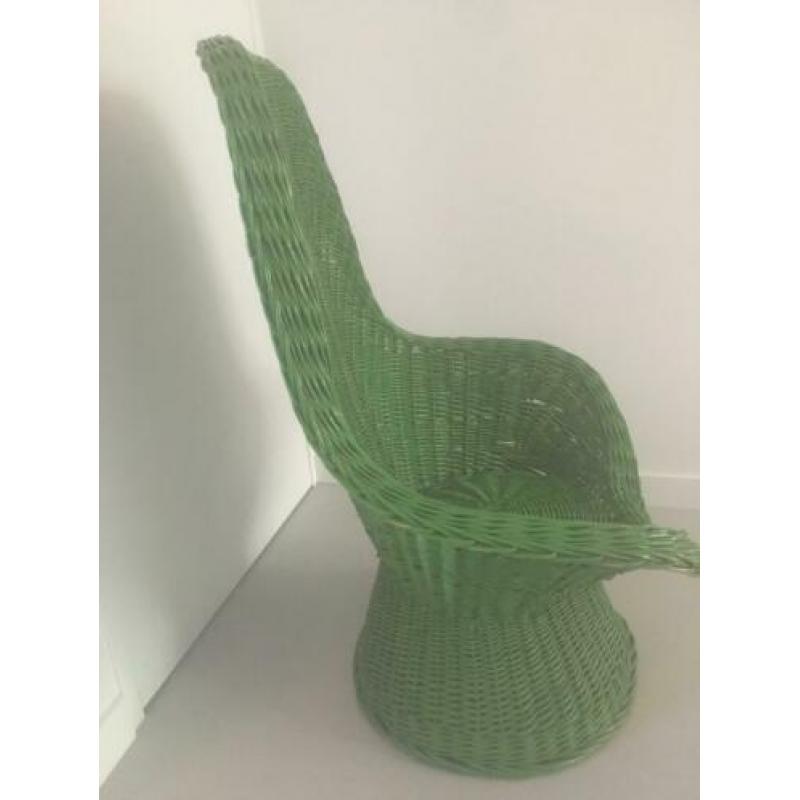 Groene stoel riet vintage retro