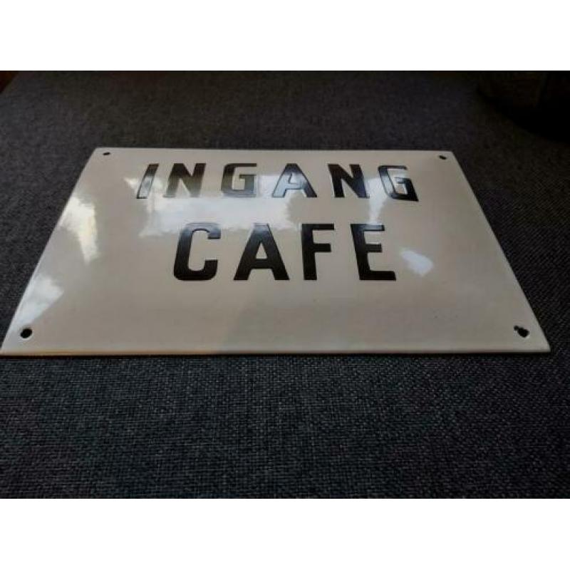 Ingang café emaille bord, 20×30 cm