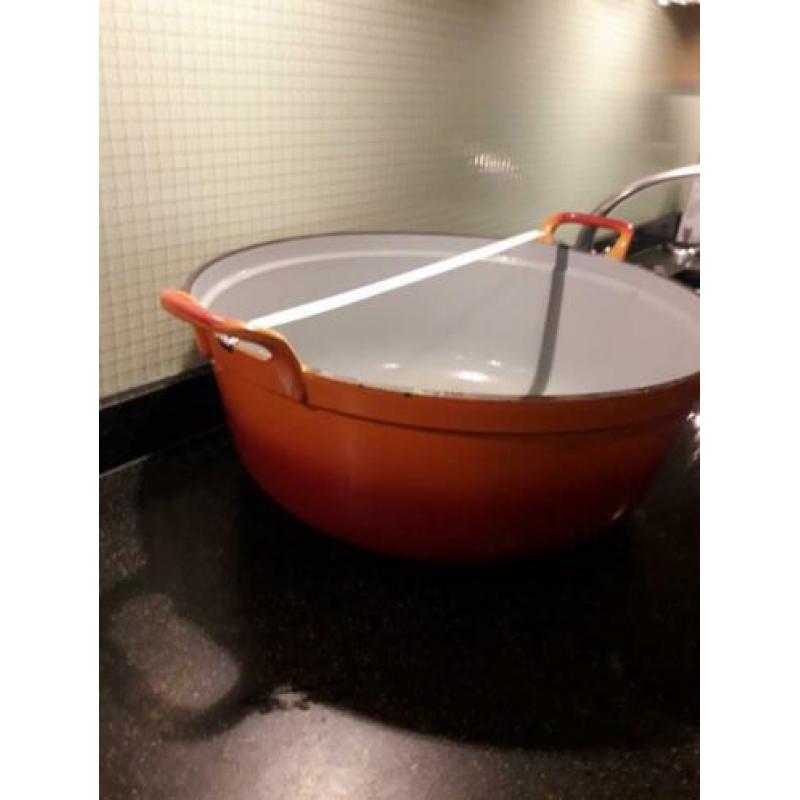 Vintage Grote braadpan Oranje doorsnee 40 cm!!!!