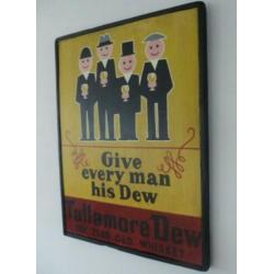 Mooi handgeschilderd pubbord Iers/Tullamore Dew whiskey