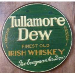 Mooi handgeschilderd pubbord Iers/Tullamore Dew whiskey