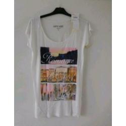 Wit T-shirt Romance in the city of Love maat L NIEUW met kaa