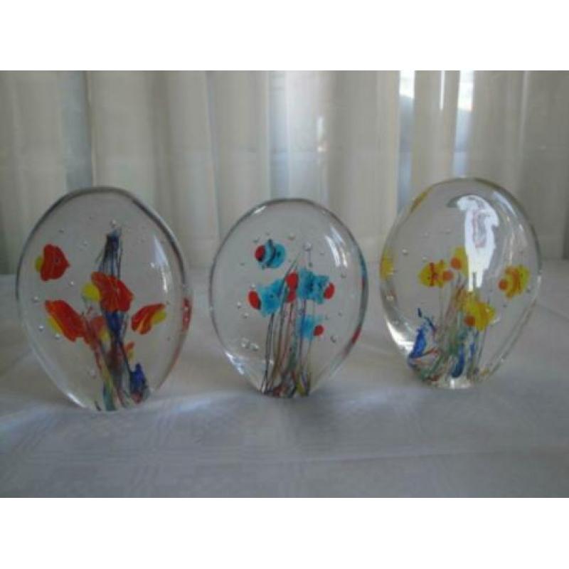 Glas decoratie 3 stuks