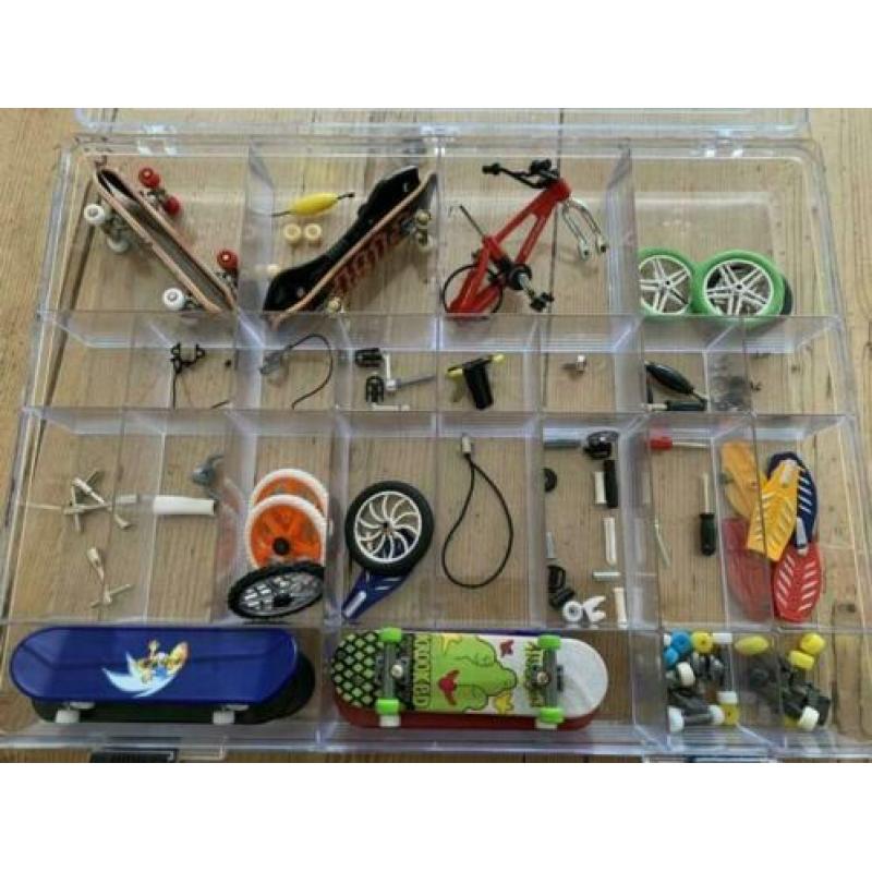 Mini skateboard en crossfietsje incl. onderdelen/crossbaan