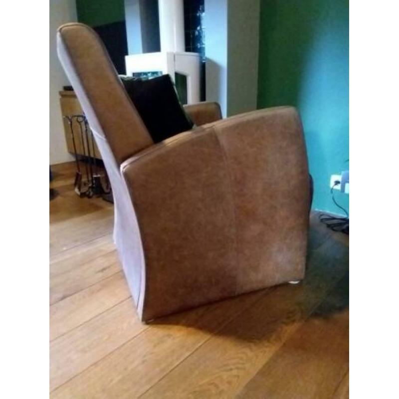 Leren fauteuil (2x)