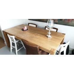 Massief eikenhouten eettafel 2x1m