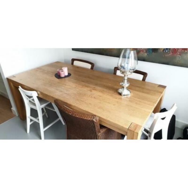 Massief eikenhouten eettafel 2x1m