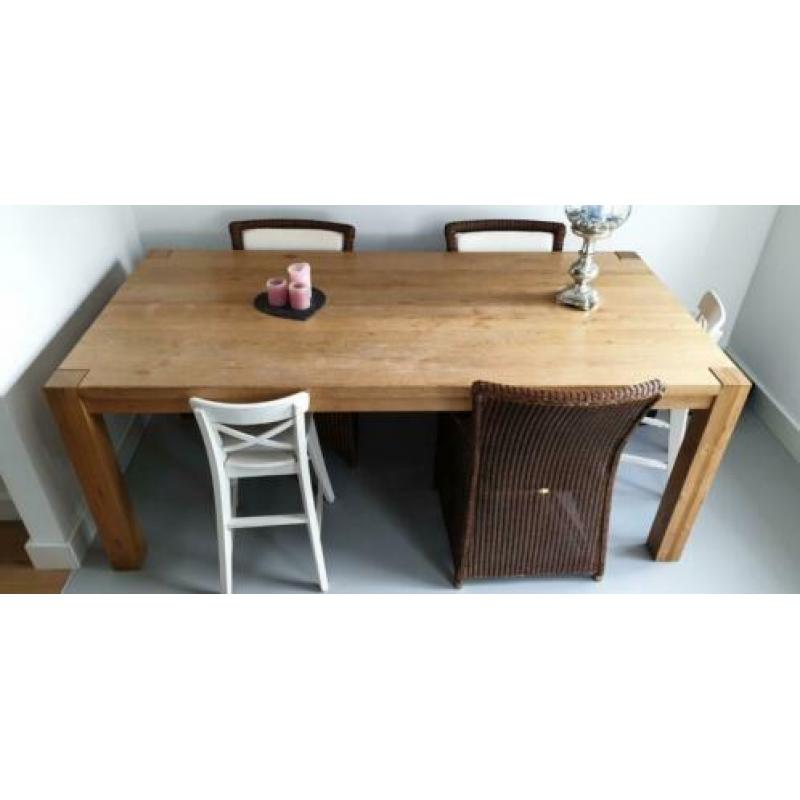 Massief eikenhouten eettafel 2x1m