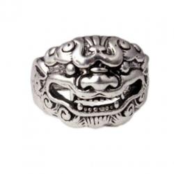 Zilveren Maya Totem Ring 999 verguld