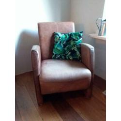 Leren fauteuil (2x)