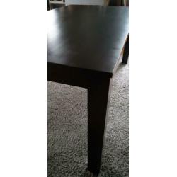 Eettafel, mat zwart 167x91x74 cm Massief hout