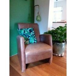 Leren fauteuil (2x)