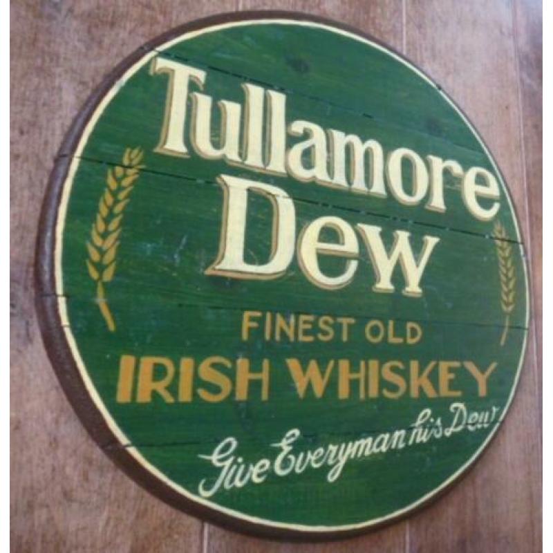 Mooi handgeschilderd pubbord Iers/Tullamore Dew whiskey