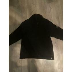 Stone Island black wool knit 1/4 zip