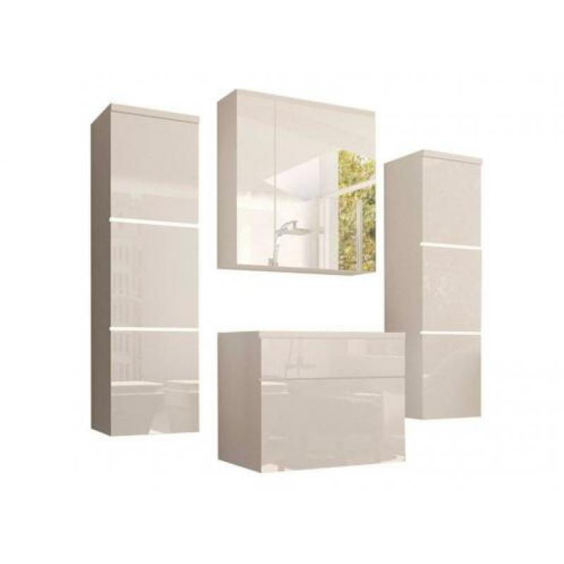 LAATSTE KANS! Badmeubel-set Incl. alle kasten MDF, HOOGGLANS