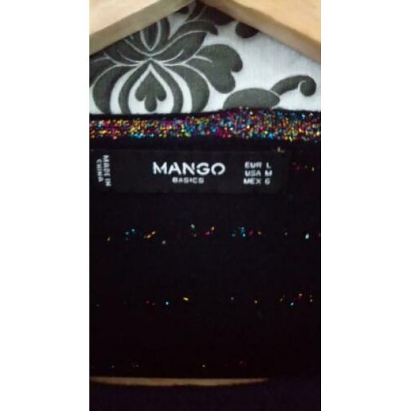 Donkerblauwe trui van Mango met glitterdraad maat L