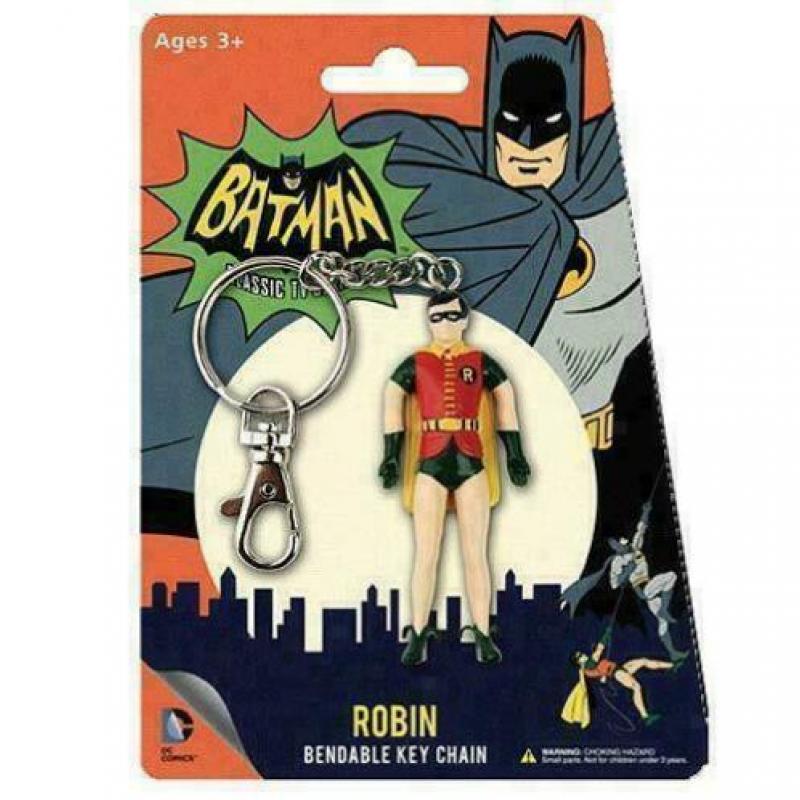 Batman Classic 1966 TV Bendable Figure Keychain Set (3)