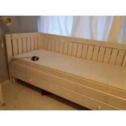 Uitschuif bed ikea 90x200 white wash hout