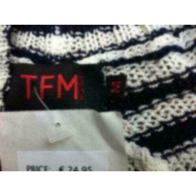 Dames vest maat M merk TFM nieuw blauw/wit.