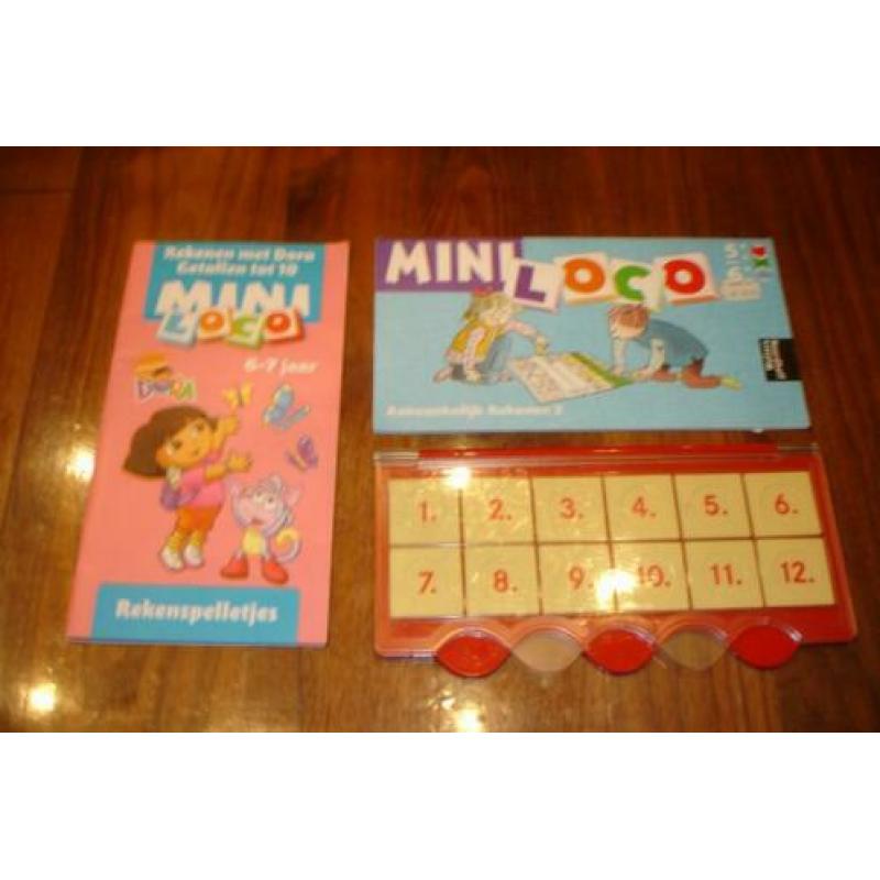 Mini loco set 5-6-7 jaar rekenen en dora spel set 2 boekjes!