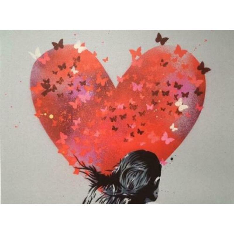 Gicleeprint Heart in grijs van Alessio B