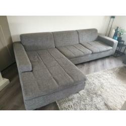 lounge bank met hocker grijs zsm ophalen