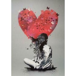 Gicleeprint Heart in grijs van Alessio B