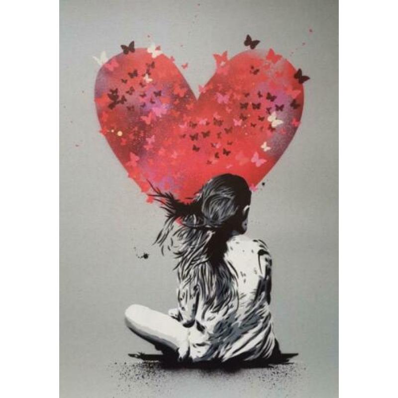 Gicleeprint Heart in grijs van Alessio B