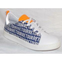 RETOUR maat 35 lerensneaker blauw/wit - gratis verzenden