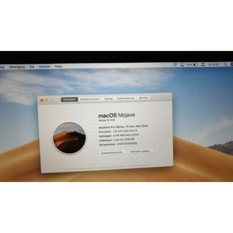 MacBook Pro Retina 13" i5 8GB 121GB SSD 2014