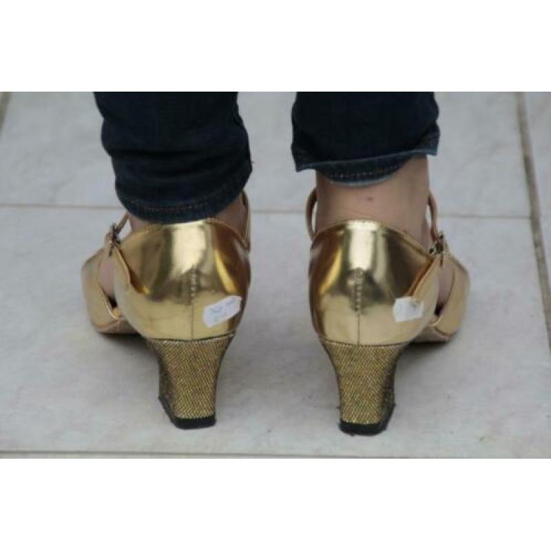 Gave gouden dansschoenen, glitter! Mt 7 (38) Merk Very FIne