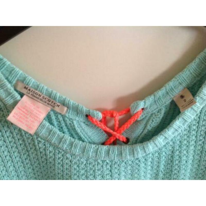 Mooie sexy gave mint groene trui van Maison Scotch, maat M.