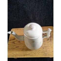 Art Deco emaille koffiekan koffiepot schaatshandvat