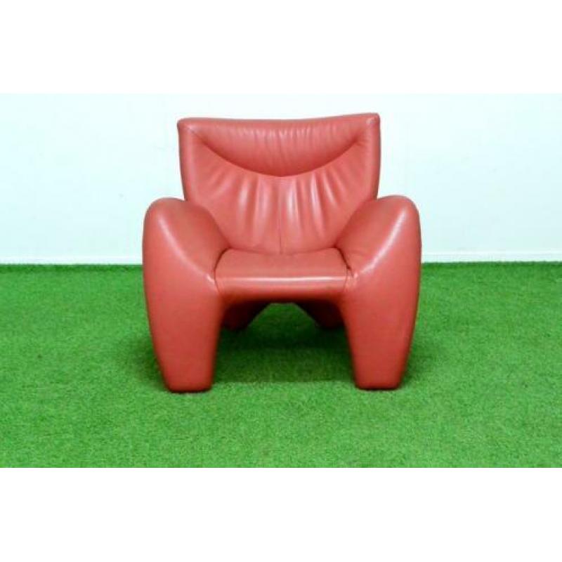 ??In NIEUW! Leolux Echnaton leren fauteuil +hocker + bank