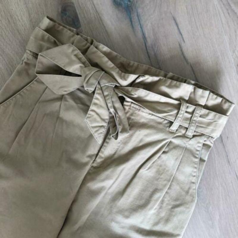 H&M – high waist/ceintuur broek - kaki - maat 36