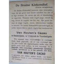 van Houten cacao reclame kaarten van vogels