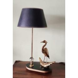 Heron, brass Crane Bird Table Lamp, tafellamp