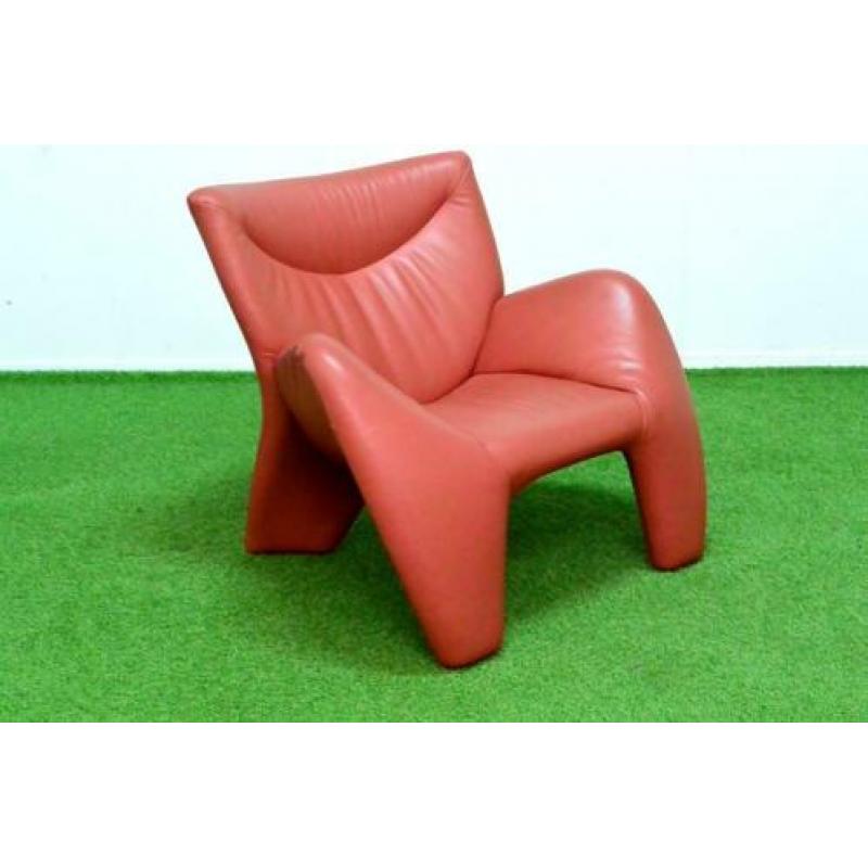 ??In NIEUW! Leolux Echnaton leren fauteuil +hocker + bank