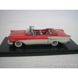 Chevrolet Belair Impala Cabriolet 1958 Rood / Wit 1/43 Neo