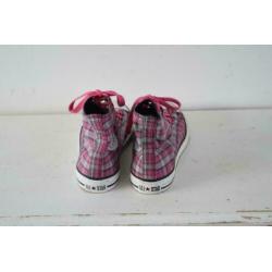 Converse All Stars 37 geruit roze grijs