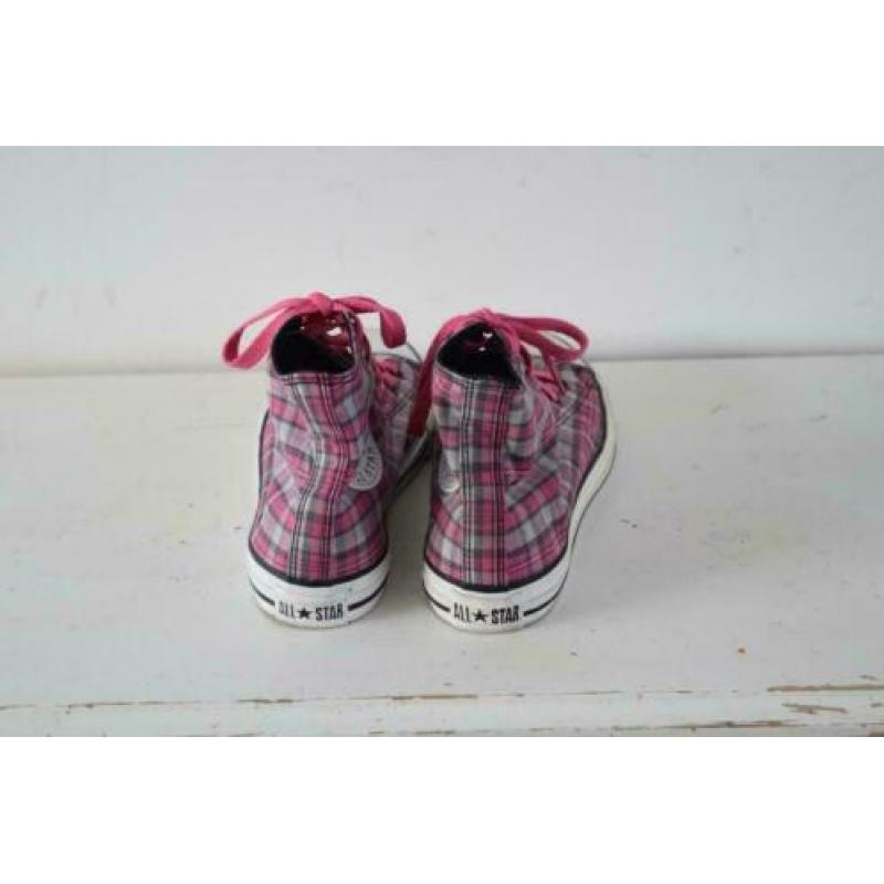 Converse All Stars 37 geruit roze grijs